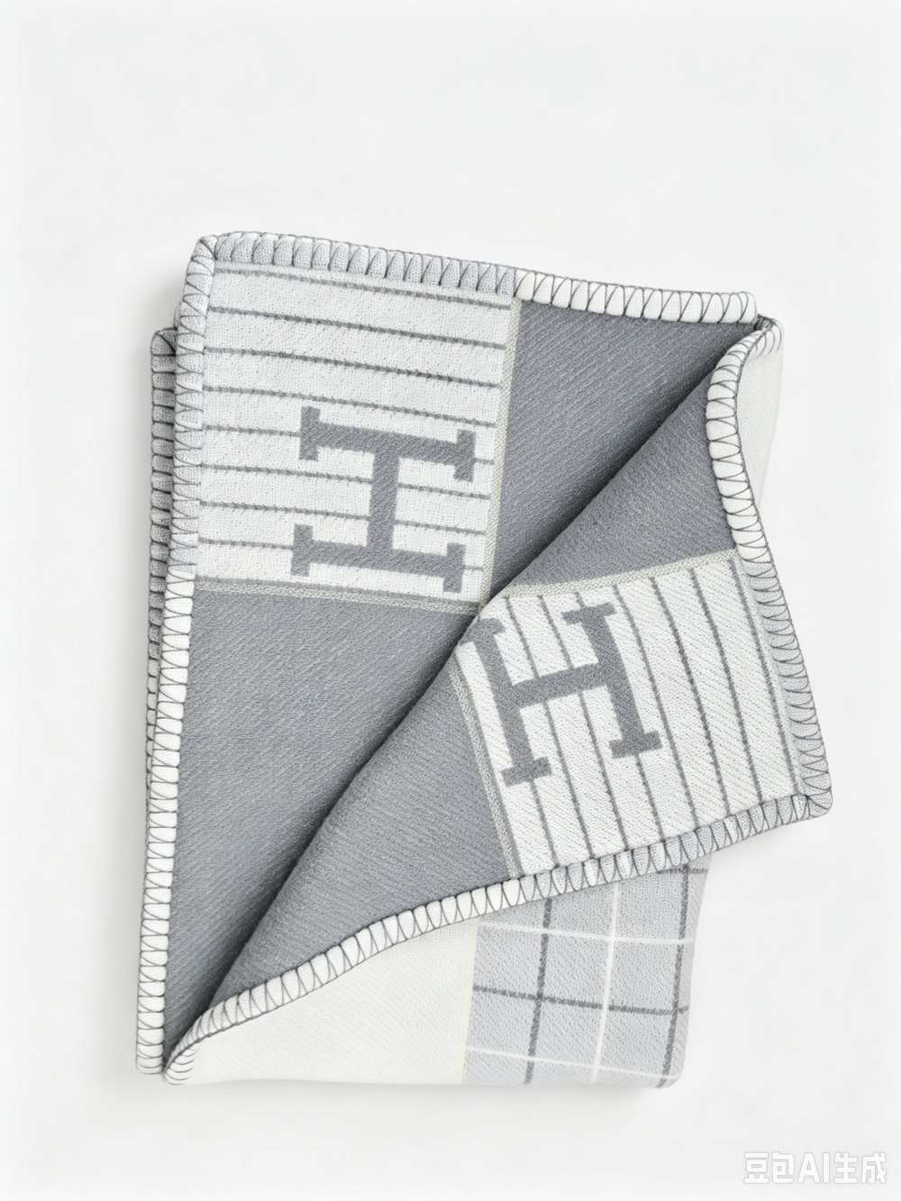 New in box HERMES Wool Cashmere Signature Avalon Blanket